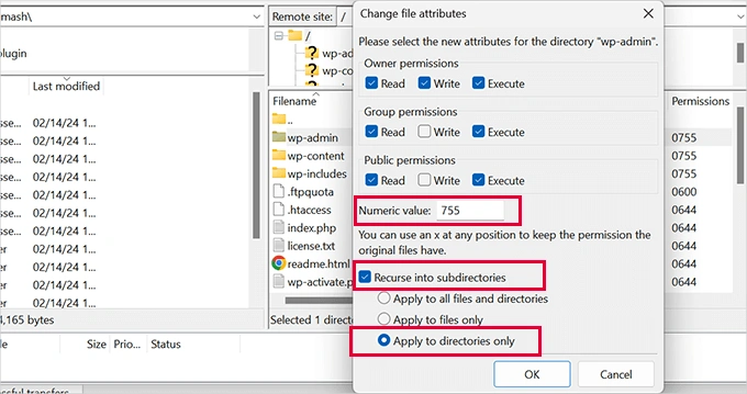 Set directory permissions Set directory permissions