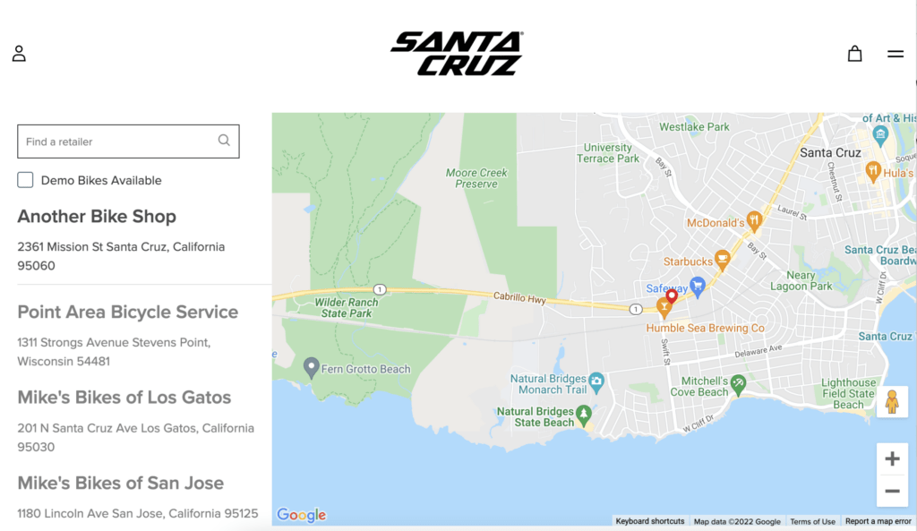 Santa Cruz Bikes retailers