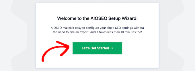 click lets get started setup wizard