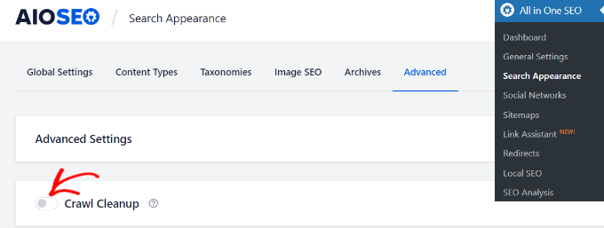go to aioseo advanced settings in search appearance