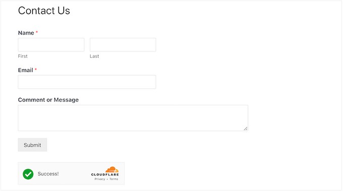 更改验证码在 WPForms 中的显示位置