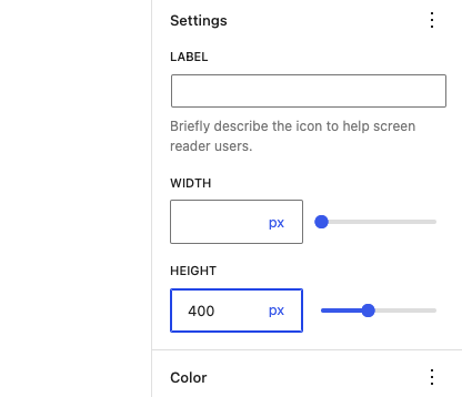 icon block height control