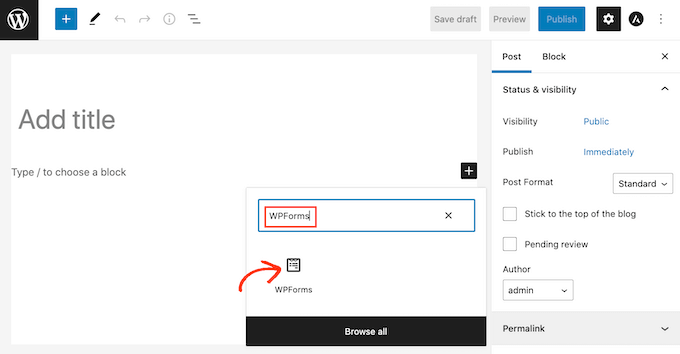 WordPress WPForms 块