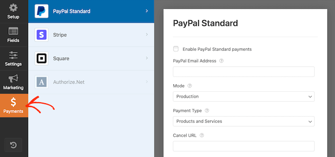 使用 WPForms 配置 PayPal 支付