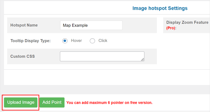 Uploading a new image to the Image Hotspot plugin